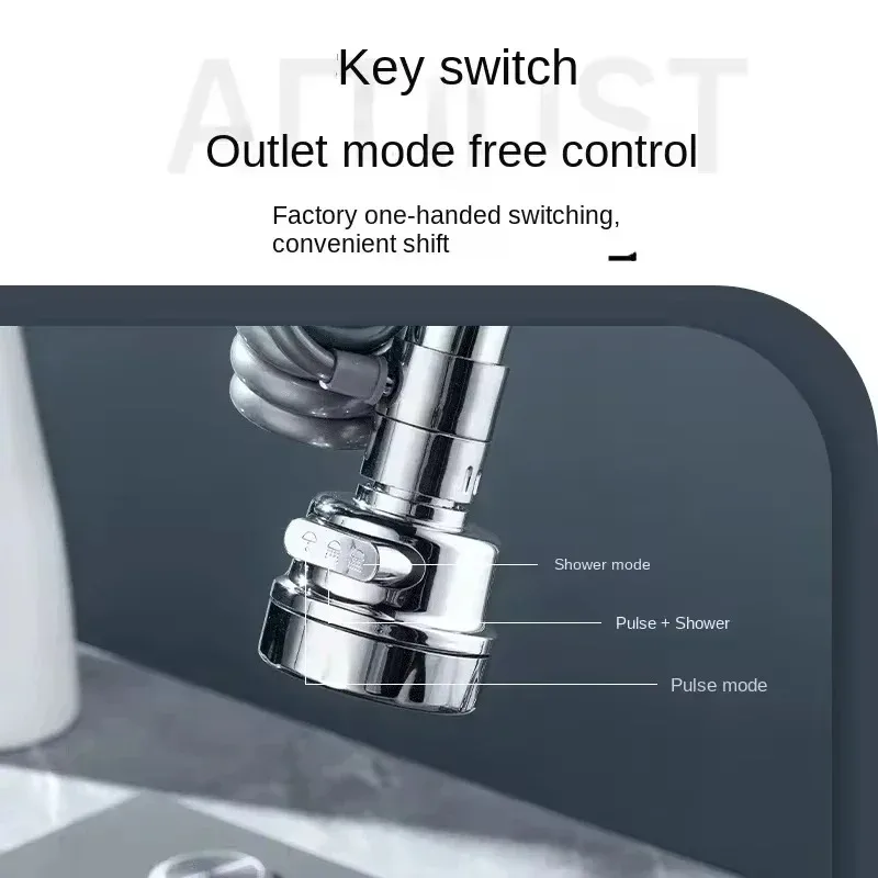 1-2PCS Household Faucet Pull-out Extension Kitchen External Showerhead Hair Washing Device Extendable Bathroom Sink Filter Spray 4