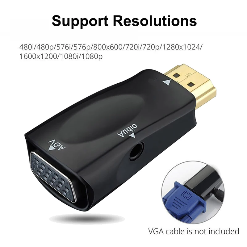 HDMI ȣȯ VGA ̺ ȯ -Famale ȯ  PC Ʈ º  3.5mm   HD 1080P