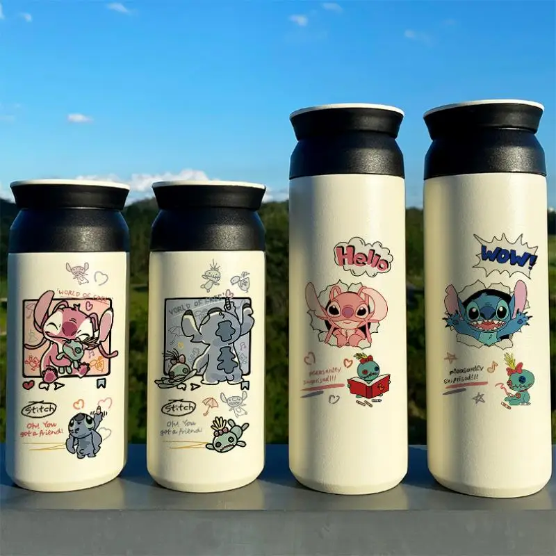 Disney Cup Stitch Thermos Bottle Childen Cartoon Water Cups 304 Stainless  Steel Portable 300ML 450ML Boy Girl Gift - AliExpress