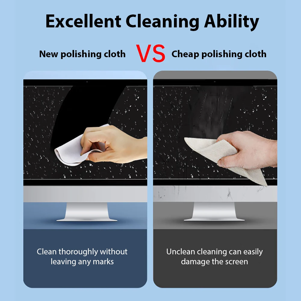 Polishing Cloth For Apple iPhone Nano-Texture Screen Cleaning Cloth For iPad Tablet Macbook Watch Lens Display Wiping Cleaner 6