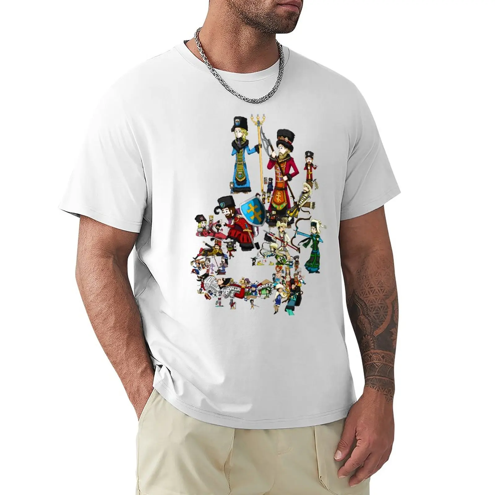 Europa Universalis Iv-Personificazioni Nazionali Mappa Dell'Europa Orientale T-Shirt Camicetta Blanks T-Shirt Tinta Unita Per Uomo Cotone