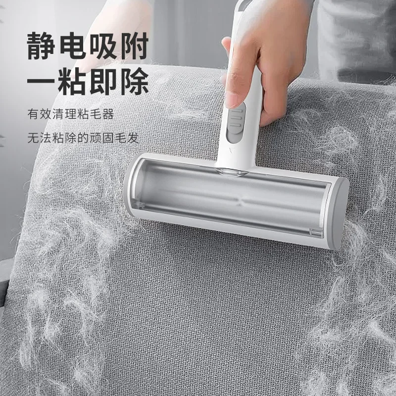 New dog drum type hair removal brush with hair sticking device for electrostatic cleaning, removal for cats and dogs