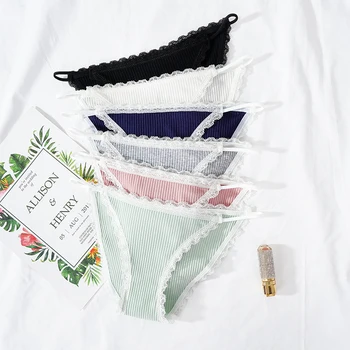 ALLTOOALL Slip sexy da donna con cinturino sottile Mutandine di pizzo Vita bassa Lingerie comoda Intimo femminile Mutande tinta unita