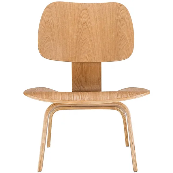 Molded Plywood Leisure Armchair With Wood Legs Ash Wood Natural Living Room Furniture Mid Century Replica Accent Chair