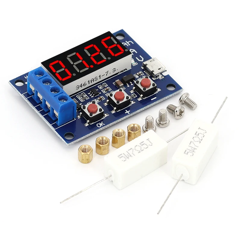 Battery Tester LED Digital Display 18650 Lithium Battery Power Supply Test Resistance Lead-acid Capacity Discharge Meter ZB2L3 4
