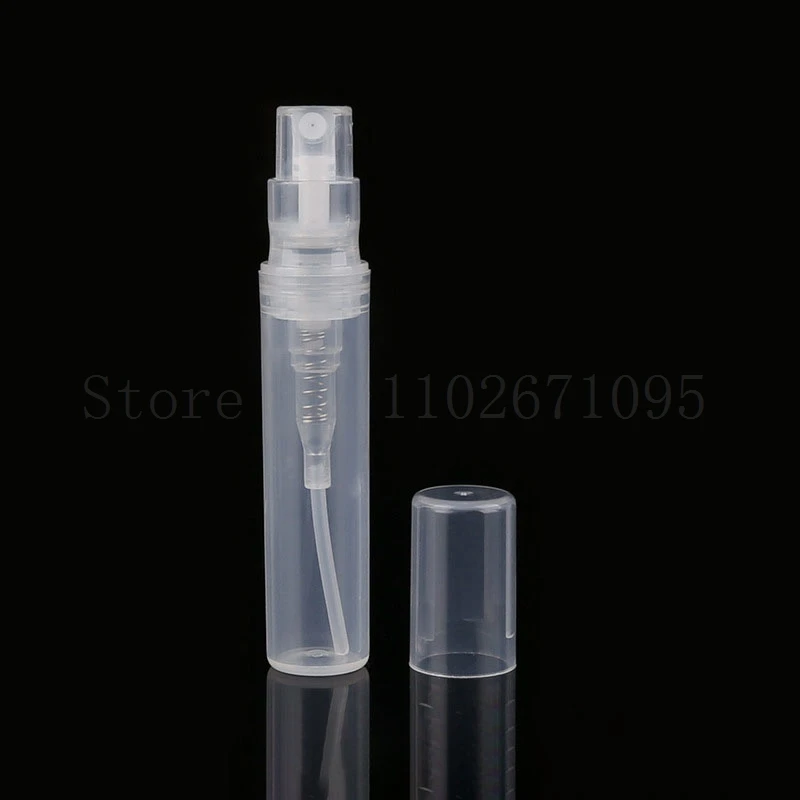 100pcs/lot 2 3 4 5ml Clear Transparent Plastic Perfume Spray Bottle Pen Atomizers Clasp Refillable Small Sample Trial Size Vial
