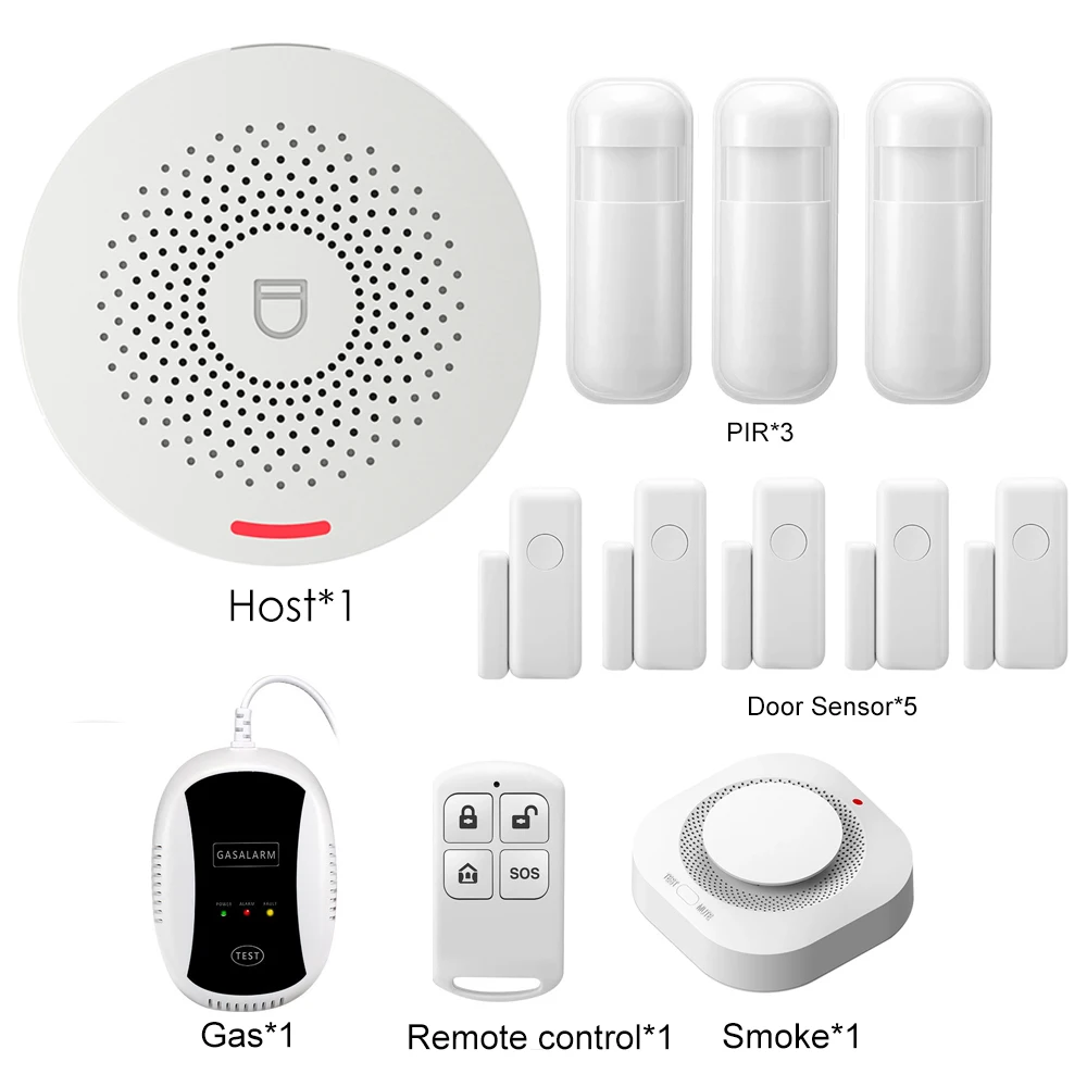 Tuya Smart Home Security Alarm System Hub Kit ,Host with sound function, support Google and Alexa，Smar Life App 