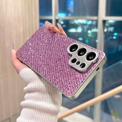 Luxury Glitter Diamond Shockproof Phone Case with Sparkling Bling Camera Cover - Galaxy S23 Ultra (PURPLE)