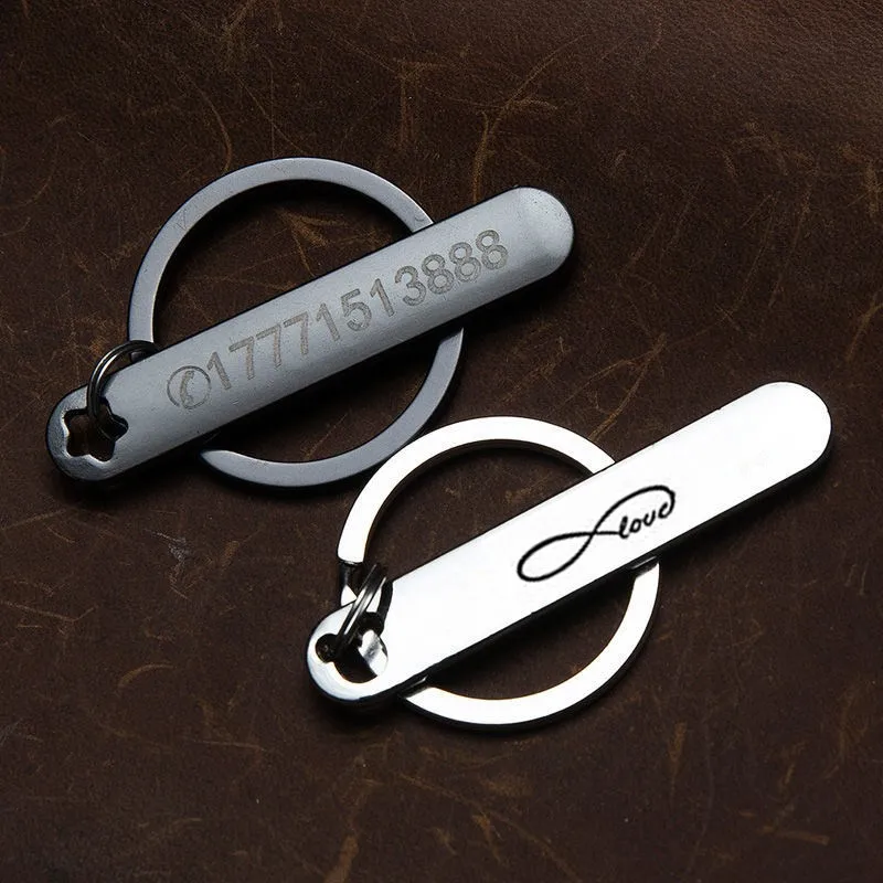 Mobile Phone Keychain Phone Keychain Key Rings Key Chains Custom Phone Number Logo Name Car Laser Engraveing Stainless Steel Personalized Gift