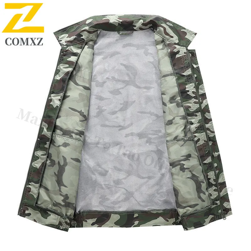 Summer Fan Jacket Men Camo Cooling Fan Jacket USB Refrigeration Air Conditioning Clothes Outdoor Fishing Construction Work Coat