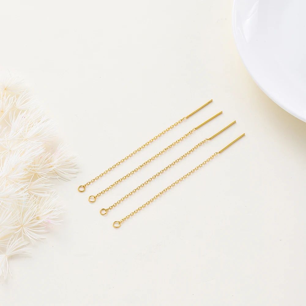 10Pcs 8/13cm Edelstahl Lange Quaste Kette Tropfen Ohrringe Ohr Linie Ohrring Kette Für DIY Schmuck, der Entdeckungen Zubehör – Detail 2