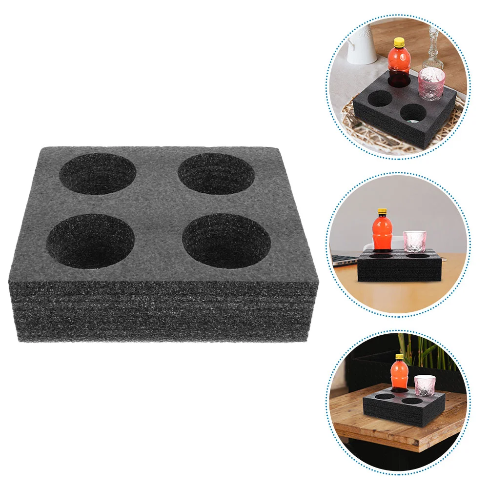 Four Hole Tea Holder Cup Carrier Takeout Packing Supply Drink Bottle Carrier Cup Trays Slots Tray Stand Beverage