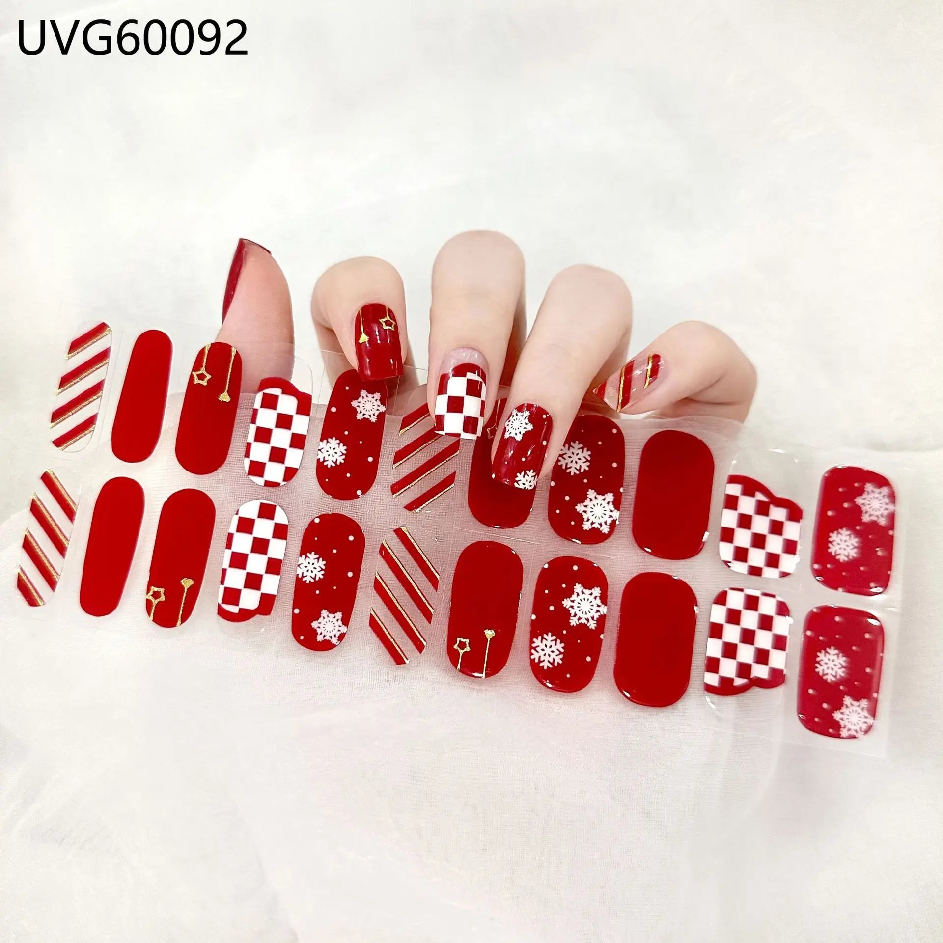 Premium Semi-Cured Nail Wraps Set - Waterproof, Long-Lasting Gel Nail Stickers