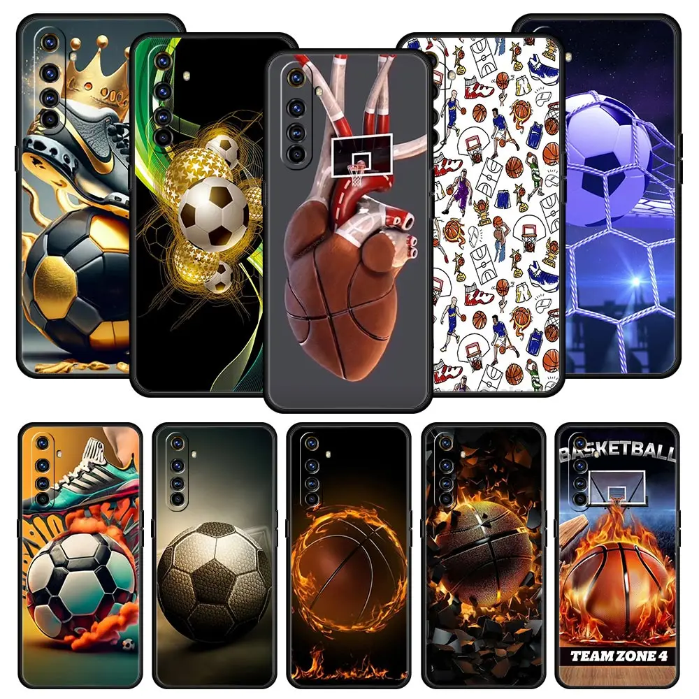 Durable Football-Themed Soft Phone Case with Black Cover