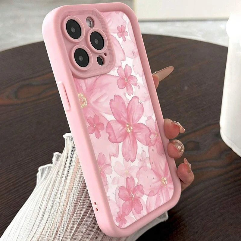 Blossom Bliss Silicone Phone Case with Butterfly Charm