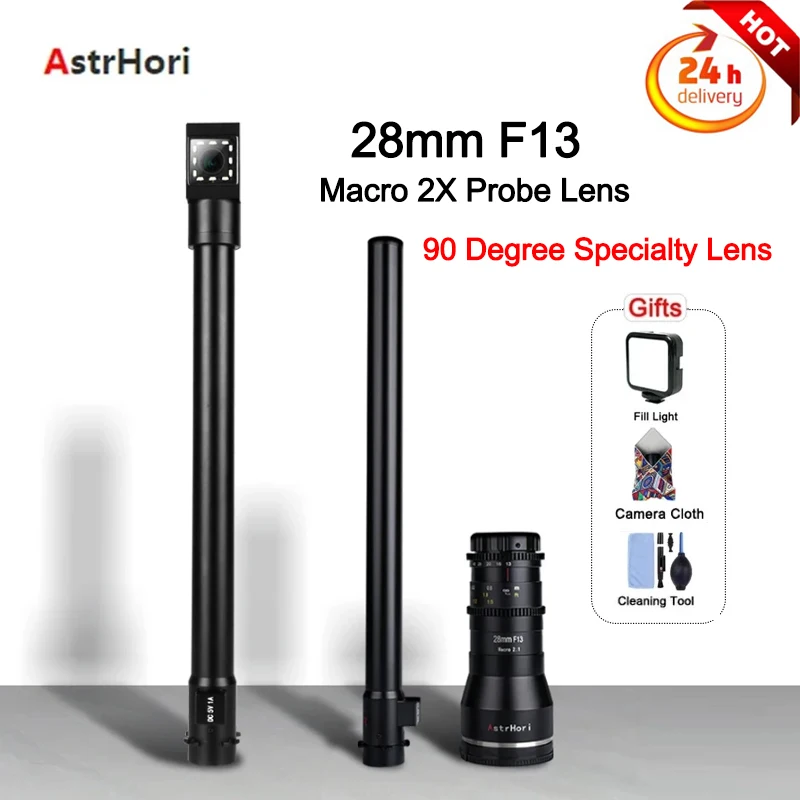 Obiettivo Sonda Astrhori 28Mm F13 Lente Speciale Mf Full Frame Impermeabile Per Sony E Fuji X Canon Rf Ef Nikon Z L Mount