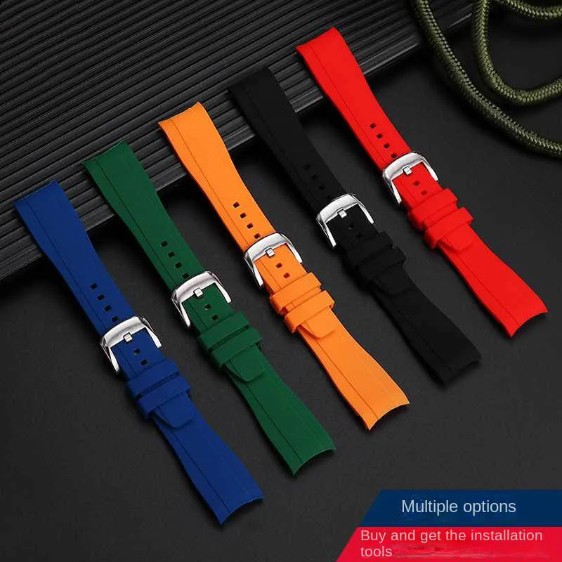 Curved Waterproof Silicone Watch Strap For Mido New Multifort TV
