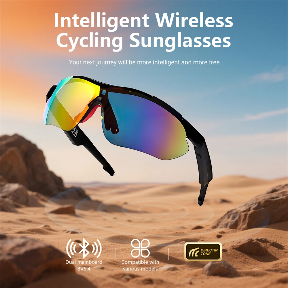 LIGE Polarized Bluetooth Sunglasses for Men Women Smart Glasses Call Music Speakers UV Outdoor Sports Sunglasses Cycling Glasses