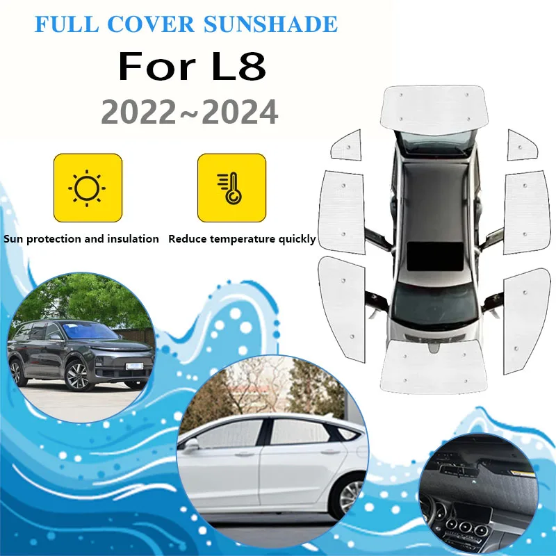 

Автомобильный солнцезащитный козырек с полным покрытием для Lixiang Li Auto L8 2022 2023 2024, автомобильный анти-УФ-защитный козырек на лобовое стекло, наклейка, аксессуары