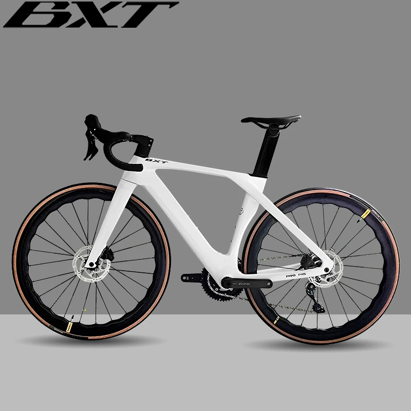 カーボンロード自転車 BXT-超軽量カーボンファイバーディスクブレーキロードバイク,24
