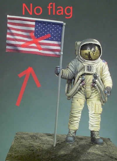 

1/32 Resin Die-cast Model American Moon Landing Character Not Including Flag Resin White Model Handmade Free Shipping