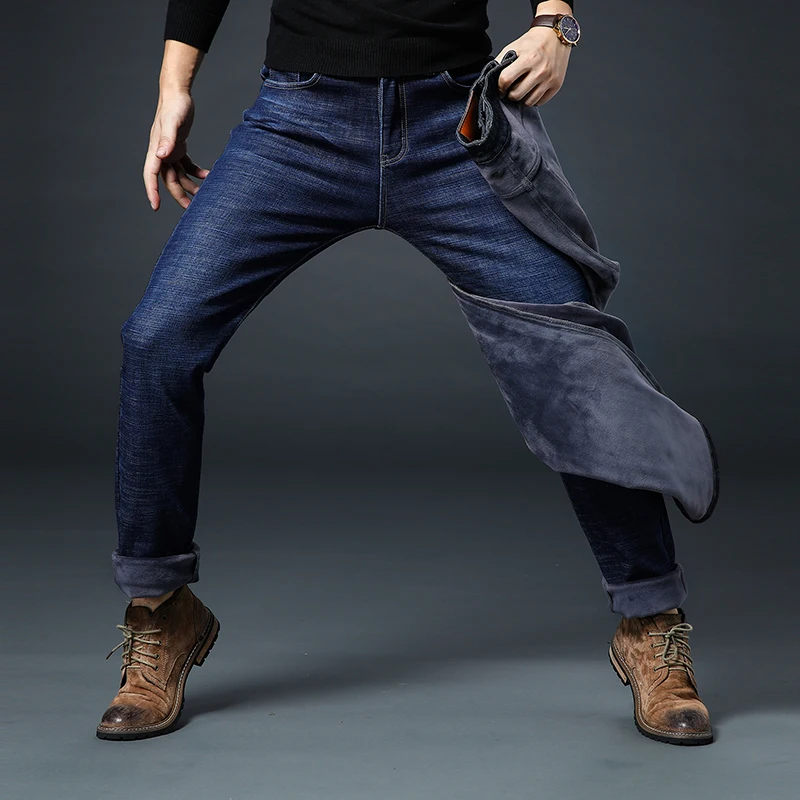 Fleece Jeans Men|Jeans| - AliExpress