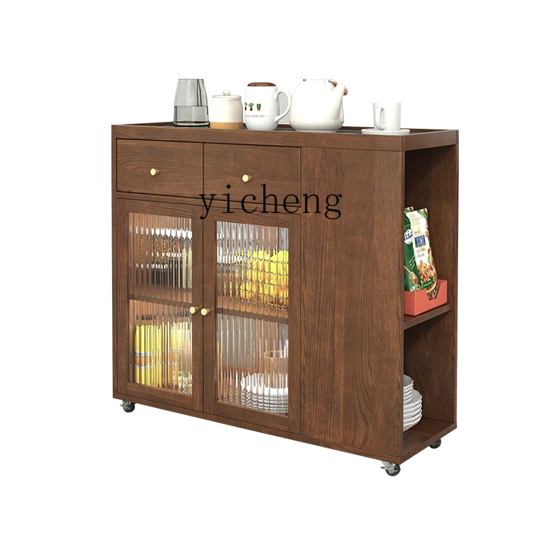 

Yy Stone Plate Sideboard Narrow Solid Wood Living Room Bar Double-Sided Partition Porch Cabinet