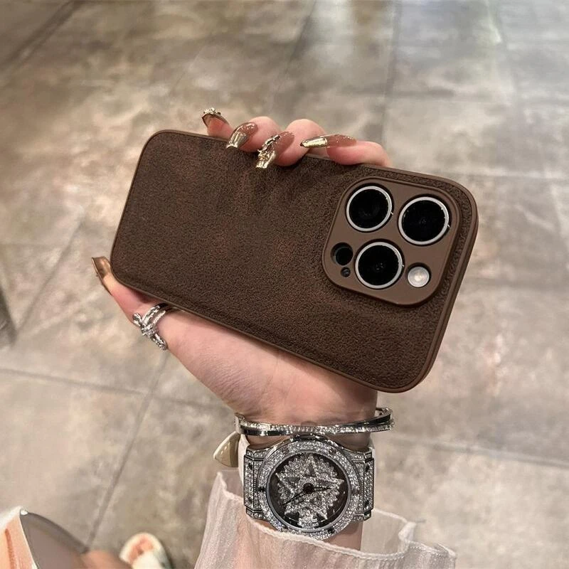 Luxury Leather Moon Pit Pattern Shockproof Phone Case Cover