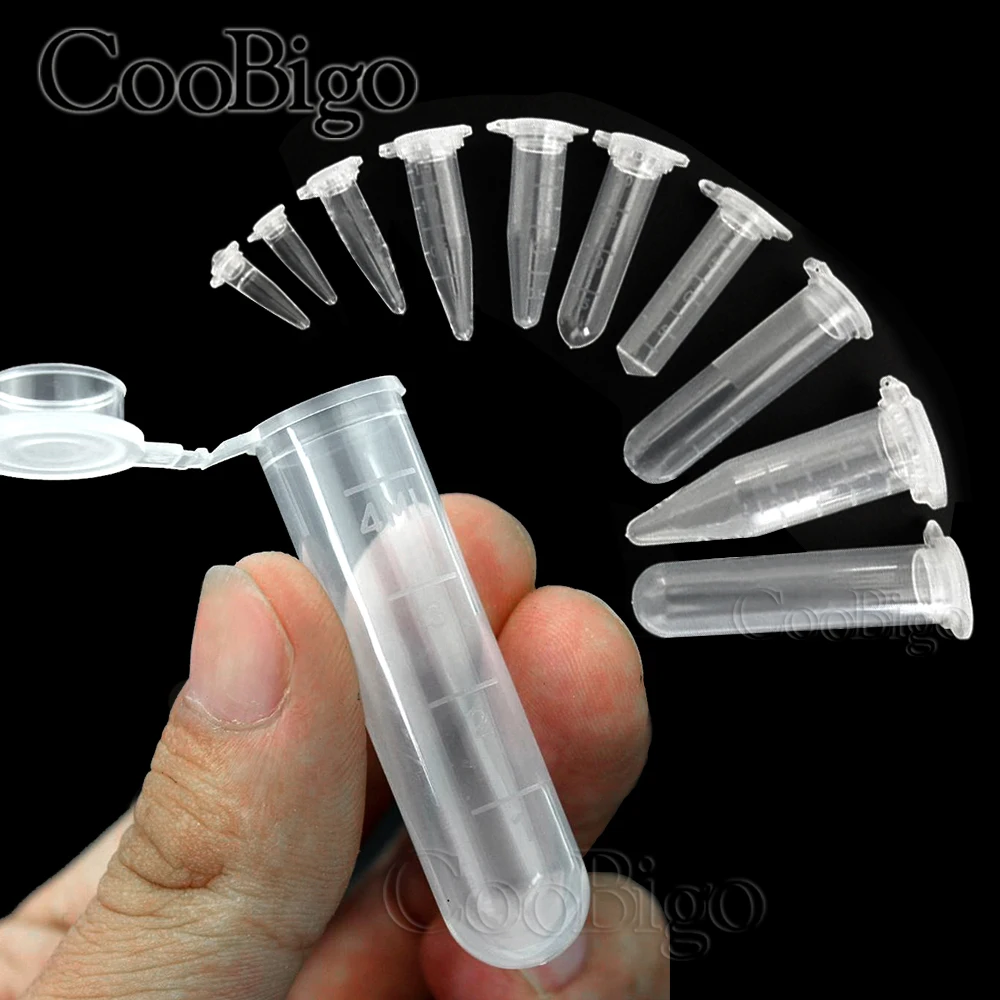 Garden Storage Bottles Centrifuge Tube Container with Cap Transparent Laboratory Test Accessories Plastic 0.2-10ML 50pcs refillable bottles plastic storage bottle