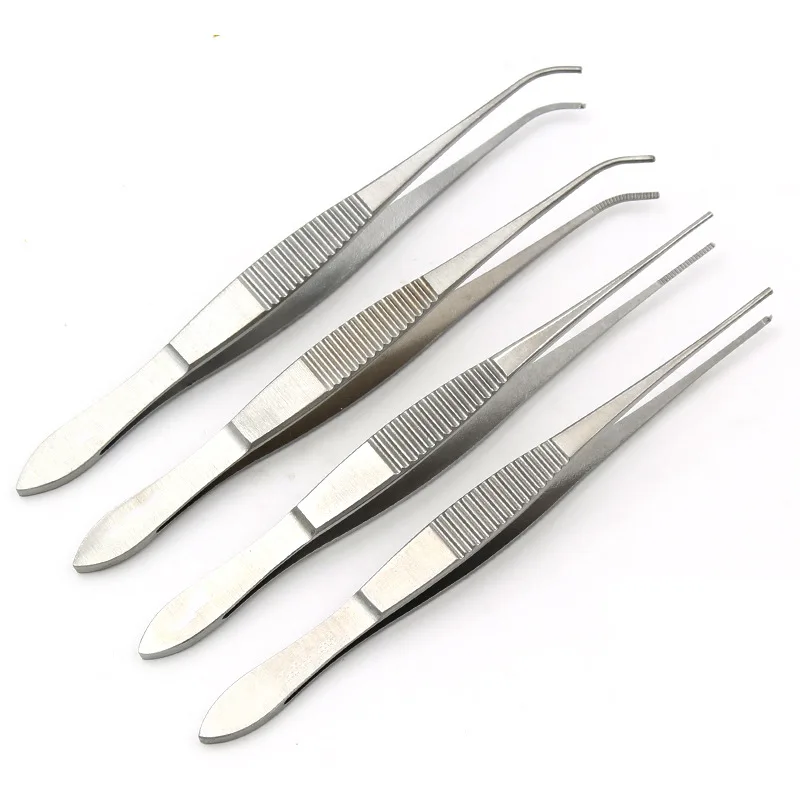 Beauty Forceps Vision Tweezers Eye Use Forceps Straight/Curved Head Straight /Bend Hook Eye Tweezers Surgery Tool