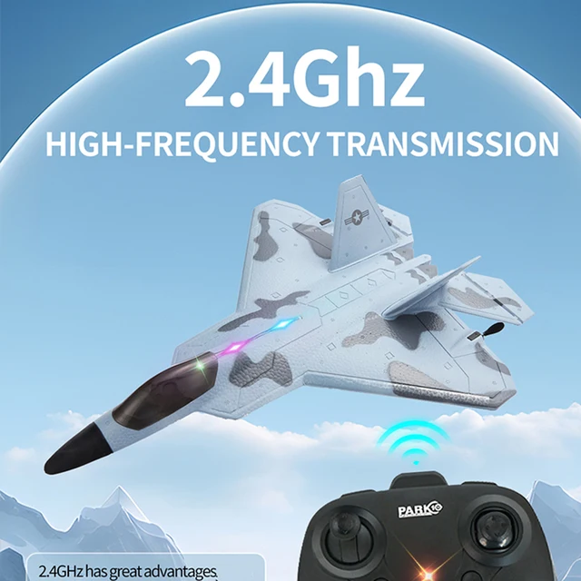 2024 Top P530 2.4G 2CH RC Airplane Raptor F22 Warplane Version LED Light With Gyroscope Toys A Gift For Boys with Easy Flying 3