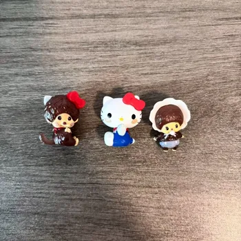 Statuetta di Hello Kitty Seduta, Piccola Figurina Carina in Stile Cartone Animato per Decorazione Scrivania e Accessorio per Interni Auto