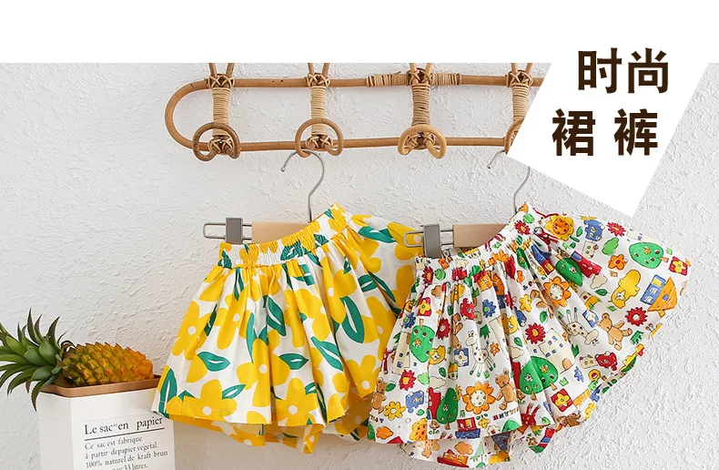 Kids Girls Skirt Shorts Summer Cotton Breathable Kids Skirt Pants Casual Baby Bloomers Children Short Pants Baby Stuff