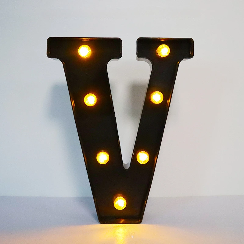 thumbnail image 1 of Letras de 22 cm con luz LED, letras del alfabeto negras, números, luz de noche, letras de Navidad para el hogar, suministros para fiestas de cumpleaños, decoración, 1 of 5
