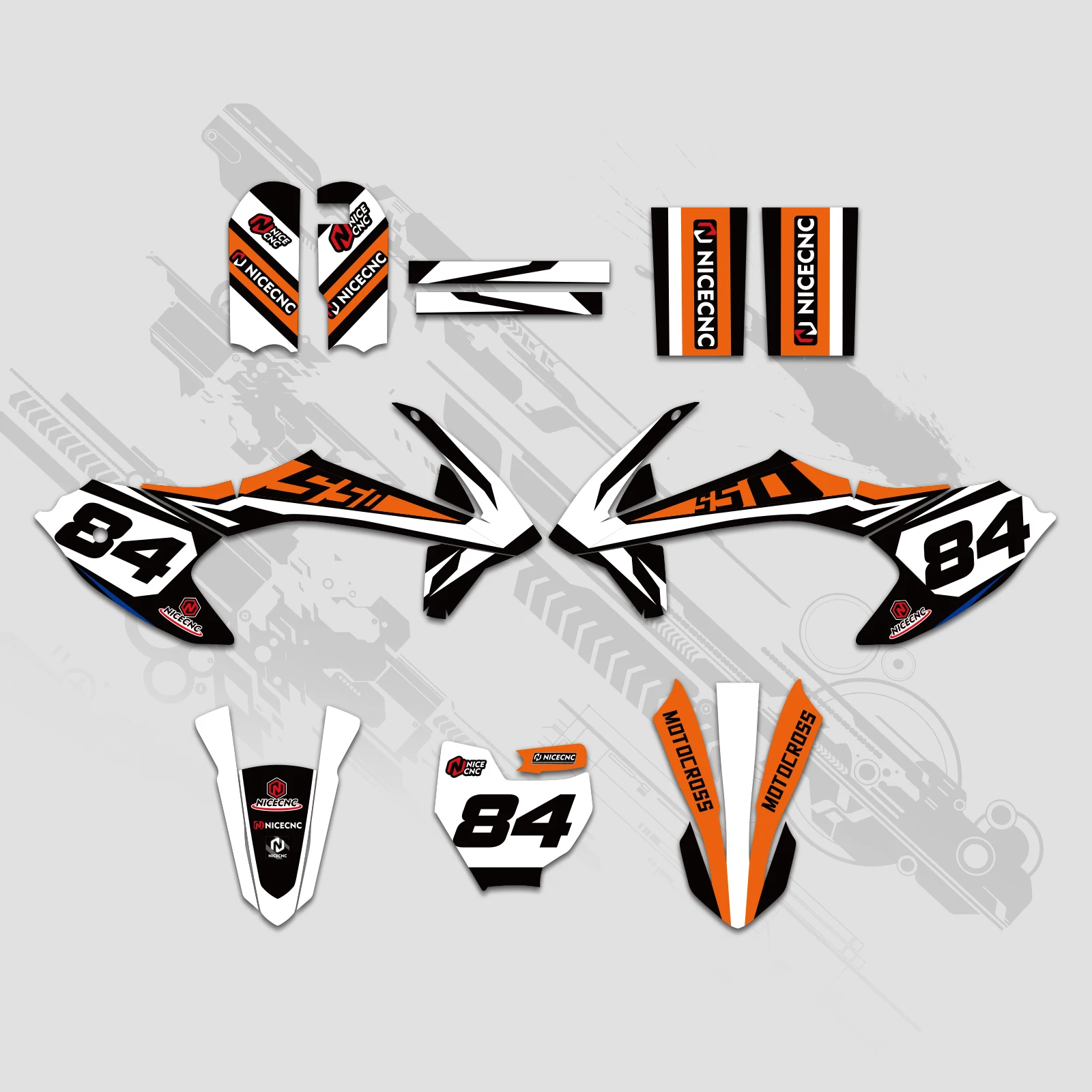 NICECNC Für KTM SX50 MINI 50 2016-2022 2021 2020 2019 2018 2017 Motorrad Verkleidung Grafik Hintergrund Aufkleber Aufkleber anpassen – Detail 11