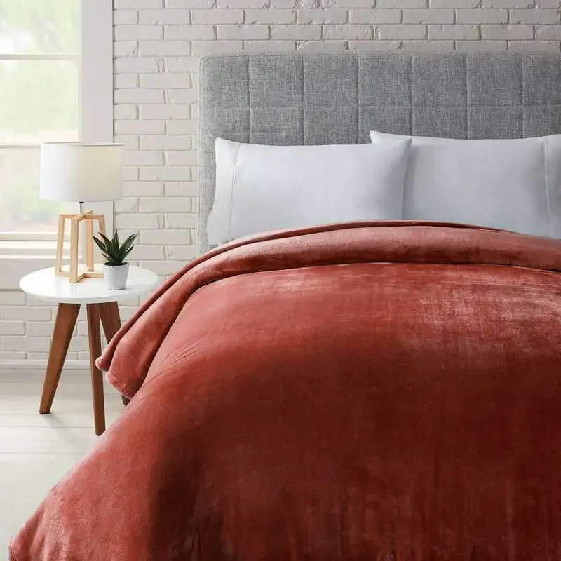 

Velvet Plush Blanket, Full/Queen, Brick