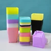 10pcs 7x7cm Plastic Square Flower Pot with Cover Garden Balcony Office Desktop Flower Pot Plant Growing Container 3