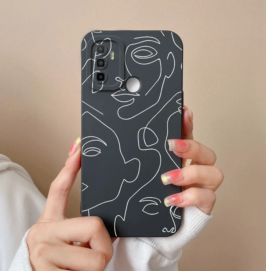 Silicone Case For OPPO A53 4G Coques Cute Shockproof Phone Back Cover Astronaut Flower Camera Protection For Oppo A53s 4G Fundas