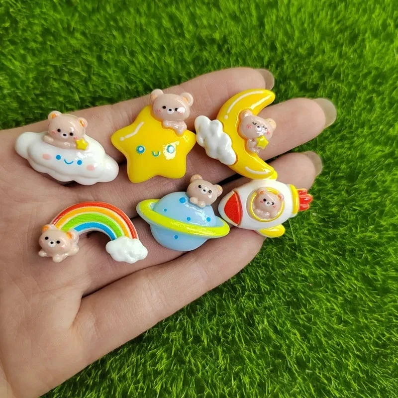 

10Pcs Kawaii Cartoon Small Toy Resin DIY Cream Glue Shoes Hat Icebox Barrette Mobile Phone Case Scrapbook Flat Back Patch