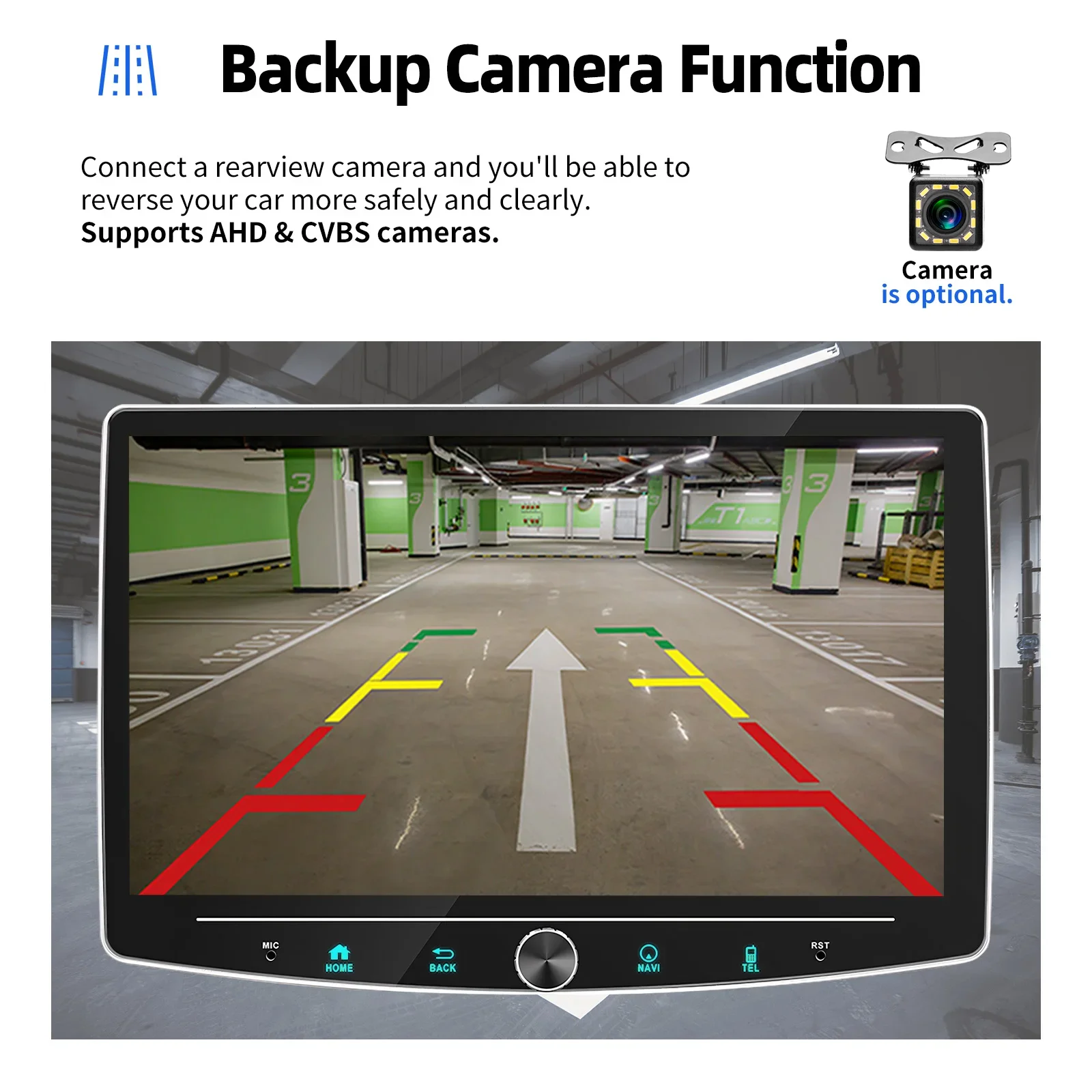 ESSGOO Android 14 1 DIN 4G 6+128G Autoradio Carplay Android Auto Drehbarer 101" Bildschirm GPS NAVI RDS mit Mikrofon Drehknopf Farbige Tasten FM AM RDS Bluetooth SWC Mirror Link Multimedia Videoplayer – Detail 17