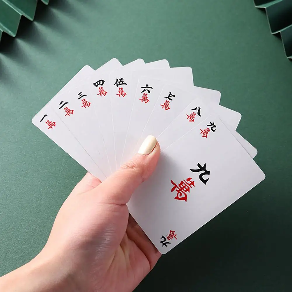 Description Picture 4 of item144 Cards/Set Mahjong Playing Cards Matte Travel Game Pokers Set Accessories For Family Gathering interactive game supplies