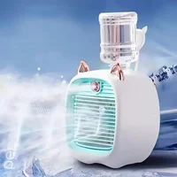 Ventilateur climatiseur portable mini, ventilateur électrique, atomiseur de bureau, 1200 mAh, climatiseur à 3 vitesses, ventilateur refroidi par eau, USB 2