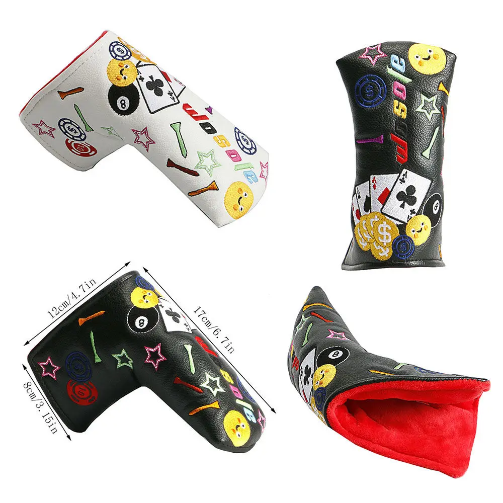 

New golf putter cap set one-word putter set head cover PU straight protective sleeve magnet closed poker
