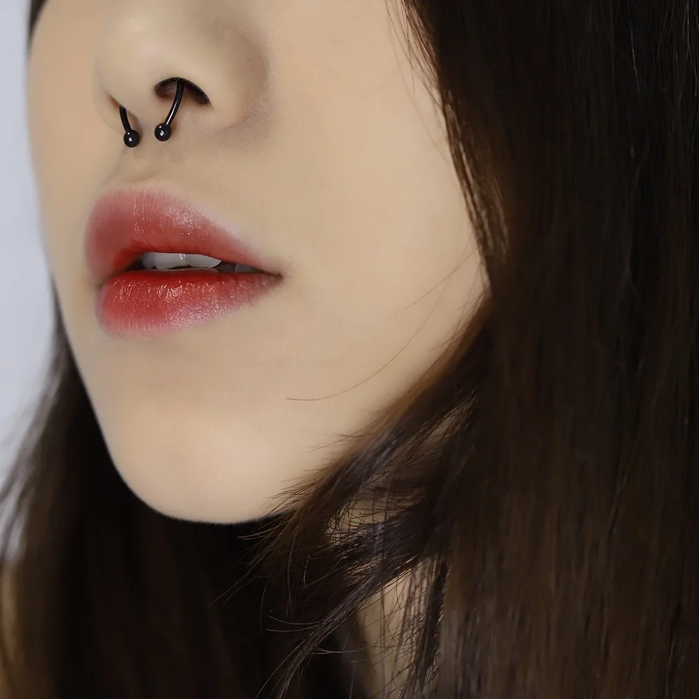 Magnetic Nose Rings Women Fake Piercing Nose Ring Hoop Septum Non Piercing Nose Clip Rock HipHoop Stainless Steel Magnet Fashion Punk Body Jewelry