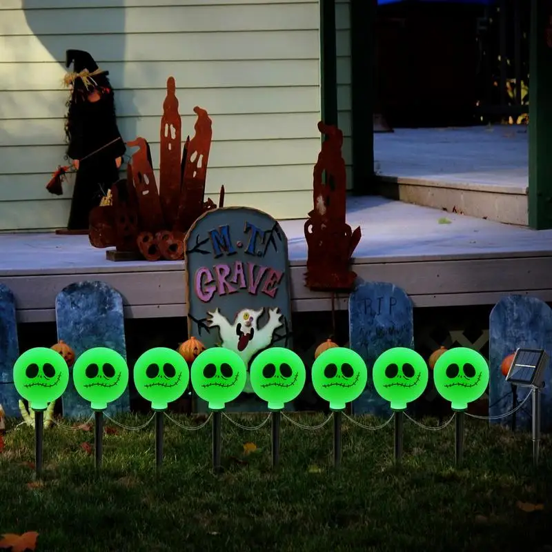 Halloween Pathway Markers Lights Waterproof Ghost Pathway Lights Halloween Solar Lights Outdoor Halloween Decorations Halloween 2