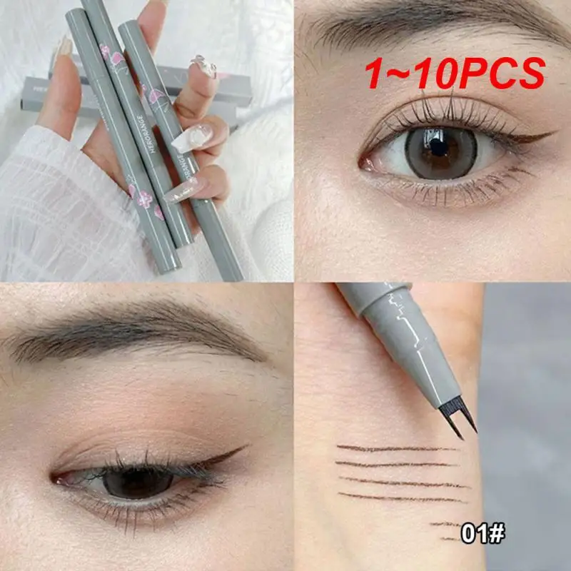 

1 ~ 10 шт. тушь для ресниц, держите макияж, раздвоенный наконечник, макияж, подводка для глаз с двойными когтями, сверхтонкие Сменные коробки, косметическая подводка для глаз, цветопередача