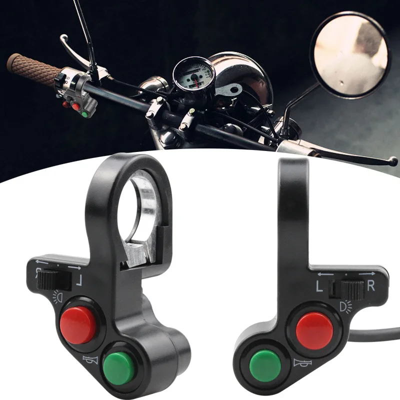 Motorcycle Handlebar Switch 7/8" Handlebar Horn Turn Signals Lights Controller Switch Modified Parts For Motorcycle Scooter Electric Bike