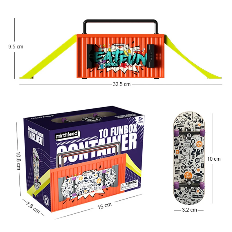 Kids Finger Skateboard Park Ramp Set with Professional Bearings