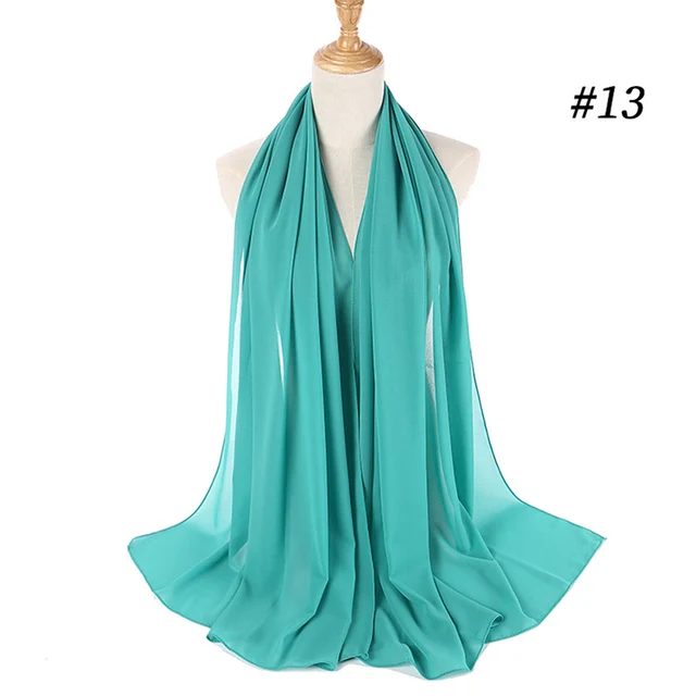 107256-002488.jpg Musulman en mousseline de soie Hijab femmes bulle en mousseline de soie écharpe pour femmes dames voile musulman Islam couleur unie malaisie Musulman Wrap foulards
