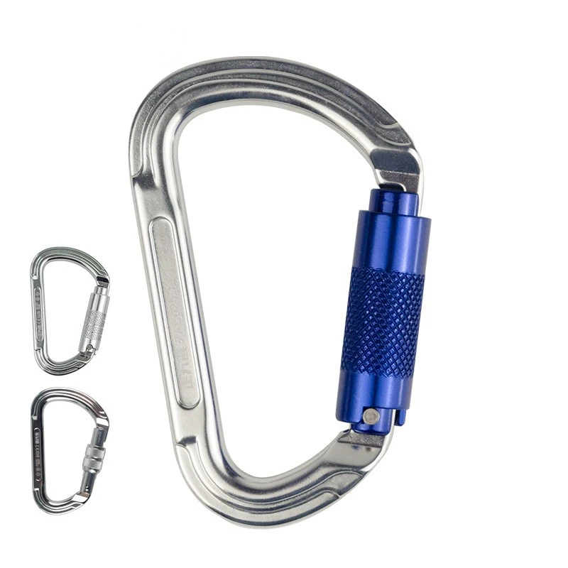 

30KN Professional Automatic/twisting/self-locking Climbing Hook Pear Shaped Threaded Lock